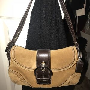 Brown Suede Coach Bag